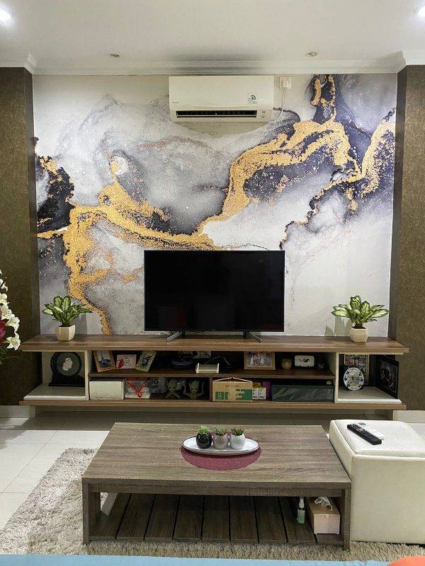 Wallpaper Bahan Sintetik Leather